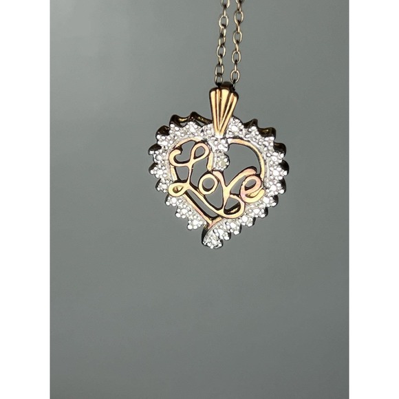 The Unbranded Brand Jewelry - Vtg Prime Art And Jewel Gold Plated Sterling 925 Silver Heart Love And Cz Accent